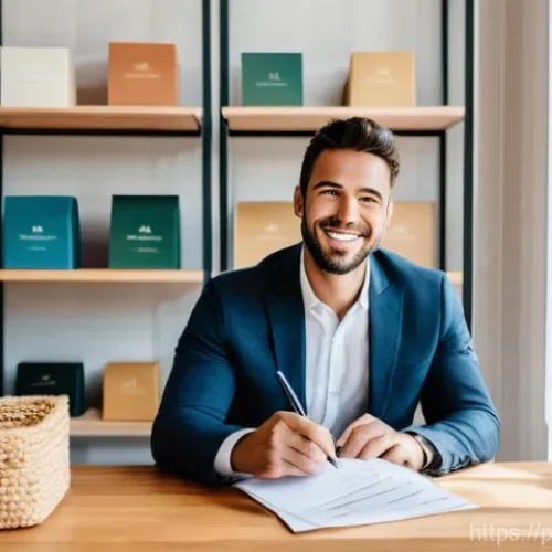 제로웨이스트 비즈니스의 법적 고려사항 - **Prompt for image generation:** "A bright, optimistic Portuguese entrepreneur, appearing to be in t...