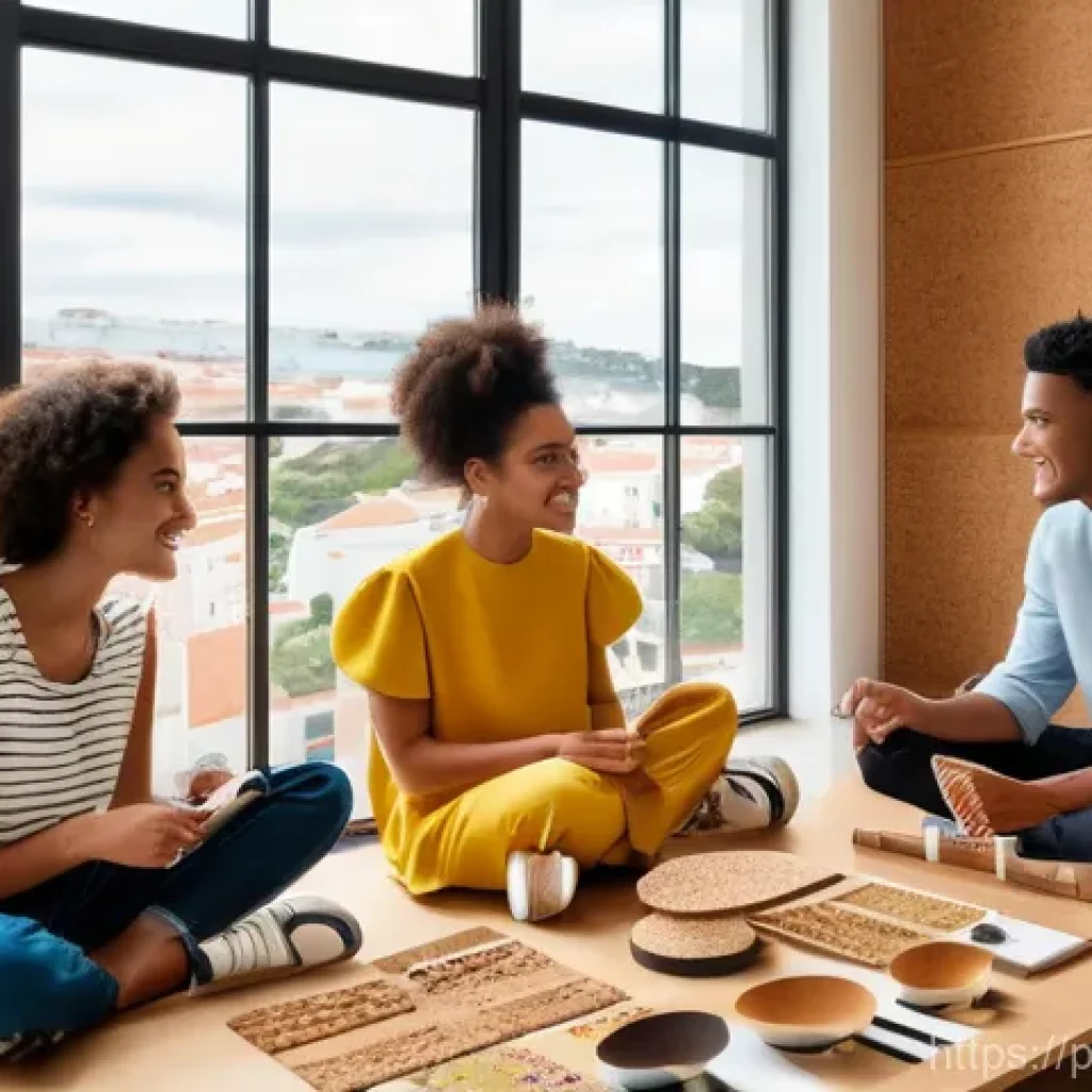 제로웨이스트 비즈니스 모델 분석 - **Prompt:** A diverse group of young adults, aged late teens to early twenties, are gathered in a vi...