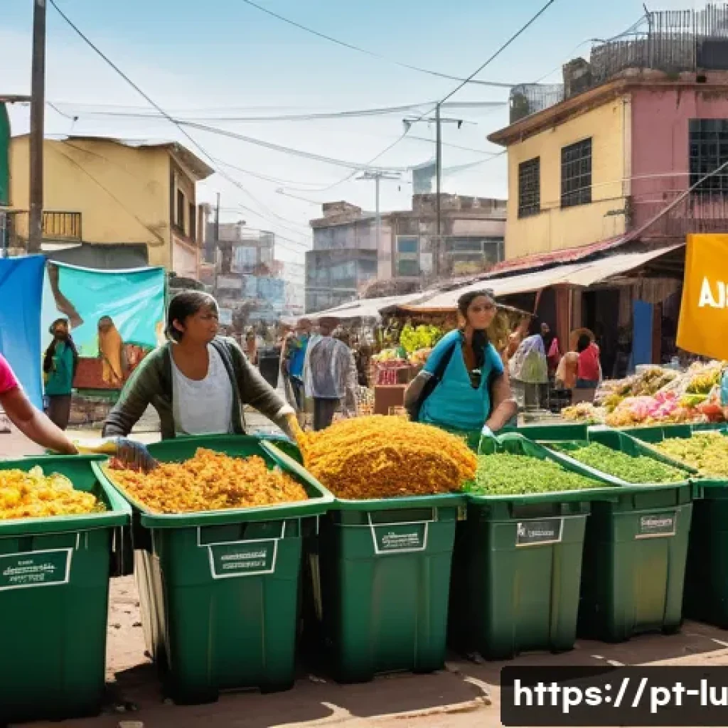 제로웨이스트 산업의 국제 협력 방안 - A vibrant urban community in Latin America engaged in a zero waste initiative: diverse people includ...