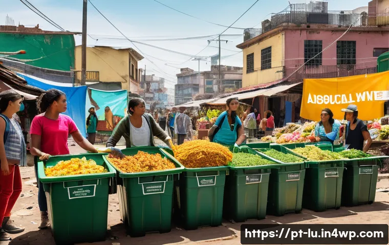 제로웨이스트 산업의 국제 협력 방안 - A vibrant urban community in Latin America engaged in a zero waste initiative: diverse people includ...