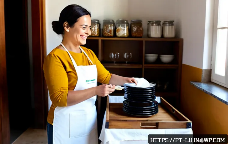 Home 17 제로웨이스트 물품 대여 서비스의 필요성 - Photorealistic zero-waste household rental service scene in a bright Lisbon apartment, a smiling adu...